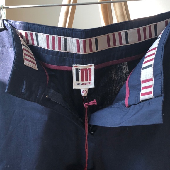 Isola Marras Designer Pure Cotton navy wide leg pants - Picture 5 of 8